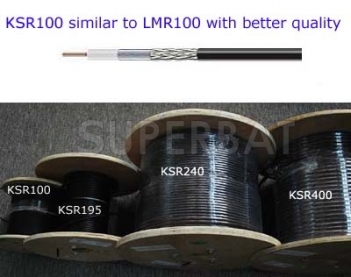 RF Coaxial Low Loss Cable KSR100 drop-in replacement for LMR100 1 Meter