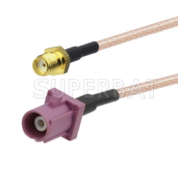 SMA Female to Violet FAKRA Plug Cable Using RG316 Coax