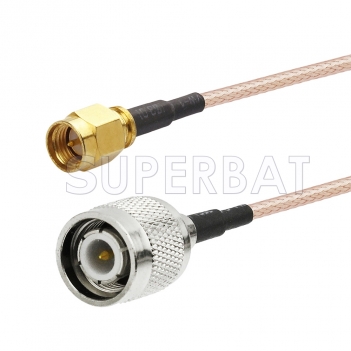 Straight plug SMA to TNC antenna connector for RG316 custom cable assembly