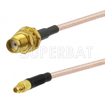 SMA Female Bulkhead to MMCX Plug Cable Using RG316 Coax