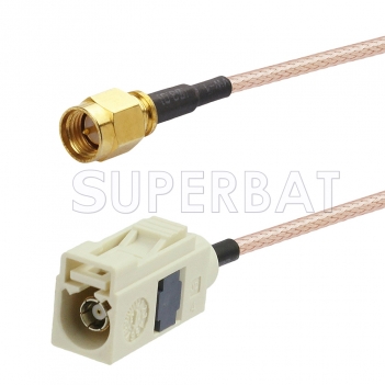 SMA Male to White FAKRA Jack Cable Using RG316 Coax