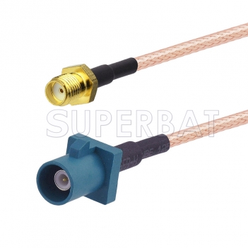 SMA Female to Water Blue FAKRA Plug Cable Using RG316 Coax