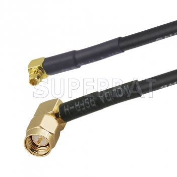 SMA Male Right Angle to MMCX Plug Right Angle Cable Using RG174 Coax