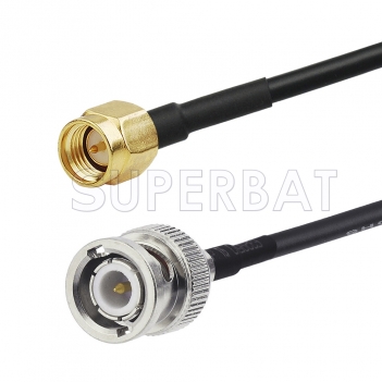 SMA Male to BNC Male Cable Black RG174 Coax RF Coaxial Cable Assembly 50 Ohm
