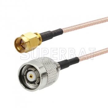 SMA Male to Reverse Polarity TNC Male Cable Using RG142 Coax