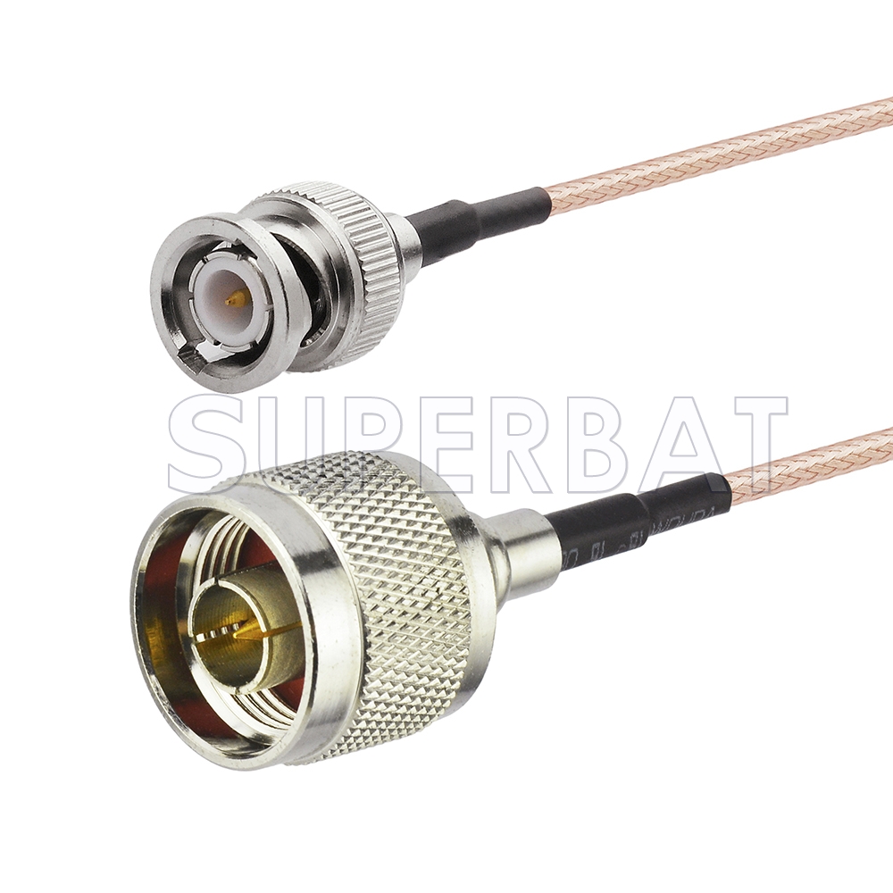 USA-CA RG142 N MALE to BNC MALE ANGLE Coaxial RF Pigtail Cable 