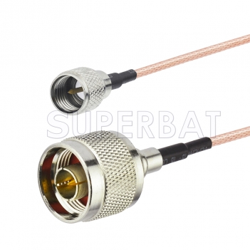 N Male to Mini UHF Male Cable Using RG142 Coax