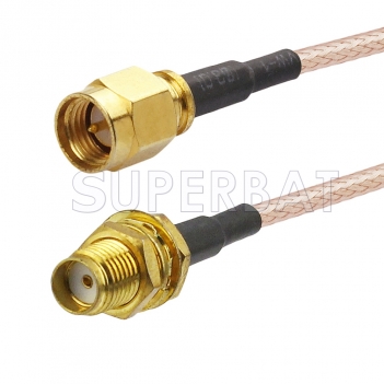SMA Male to SMA Female Bulkhead Cable Using RG142 Coax