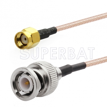 Reverse Polarity SMA Male to BNC Male Cable Using RG142 Coax