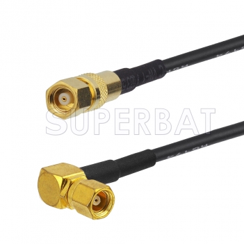 SMC Plug to SMC Plug Right Angle Cable Using RG58 Coax