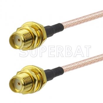 6Ghz SMA Female Bulkhead to SMA Female Bulkhead Cable Using RG316 Coax