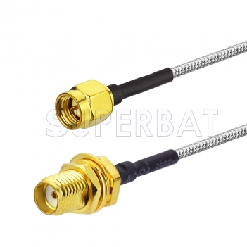 SMA Male to SMA Female Bulkhead Cable Using RG402 Coax