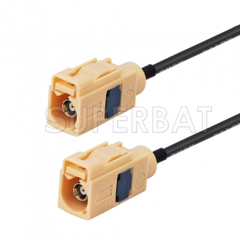 Beige FAKRA Jack to FAKRA Jack Cable Using RG174 Coax