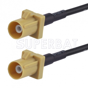 Beige FAKRA Plug to FAKRA Plug Cable Using RG174 Coax