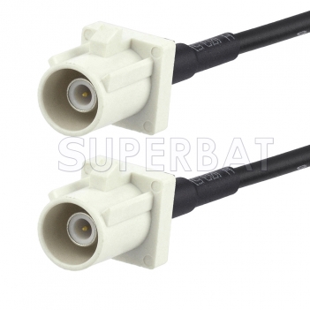 Radio Antenna Extension Cable RG174  Coax White Fakra B Male plug to Fakra B Male plug Tuner Adapter