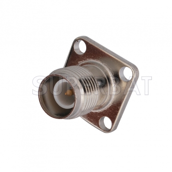 RP TNC Jack with Male pin Connector Straight 4 Hole Flange Solder