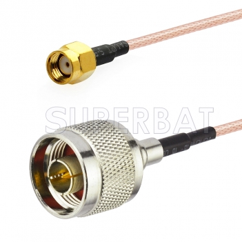 N Male Cable to Reverse Polarity SMA Male Extension Cords Using RG178 Coax