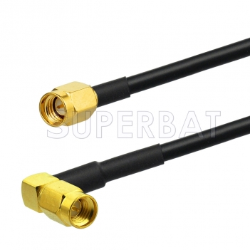 SSMA Male to SSMA Male Right Angle Cable Using RG174 Coax
