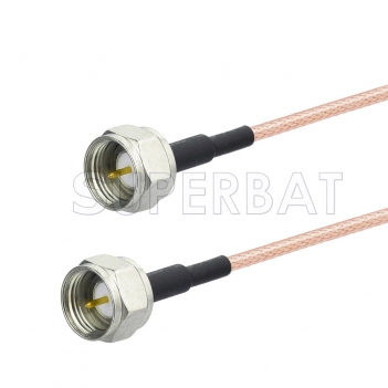 75 Ohm F Male to 75 Ohm F Male Cable Using 75 Ohm RG179 Coax, RoHS