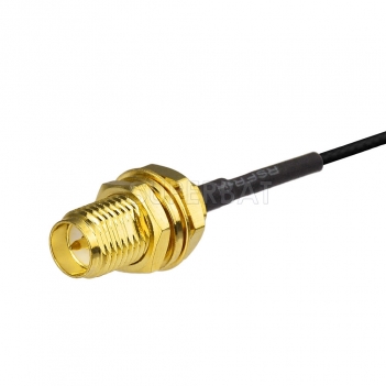Custom RF Cable Assembly RP SMA Jack Straight Bulkhead pigtail cable Using 1.37mm 1.13mm Coax
