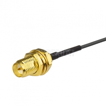 Custom RF Cable Assembly RP SMA Jack Straight Bulkhead pigtail cable Using 1.13mm 1.37mm Coax