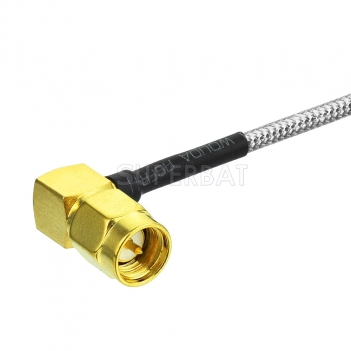 Custom RF Cable Assembly SMA Plug Right Angle  pigtail cable Using RG405 .086