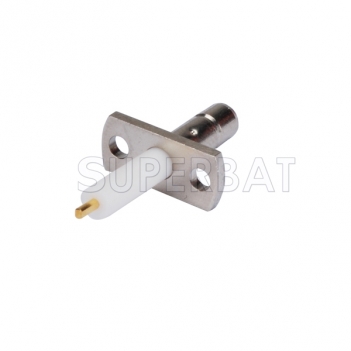 SMB Jack Male Straight 2 Hole Flange Solder Connector with long insulator