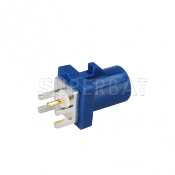 Blue FAKRA C Male Plug Straight PCB Mount Connector
