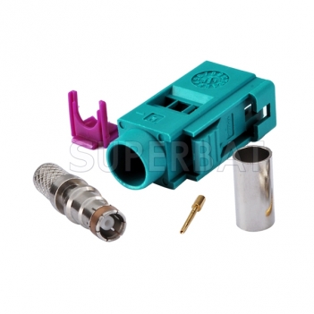 Superbat RF Fakra Z crimp Jack Female Connector Waterblue /5021 Neutral coding for cable LMR195,RG58