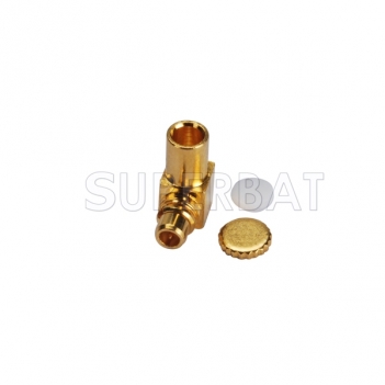 MMCX Plug Male Connector Right Angle Solder for Semi-Rigid .086" RG405 jumper Cable