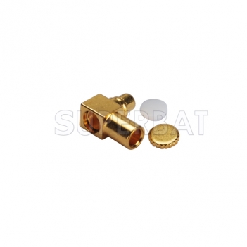 MMCX Plug Male Connector Right Angle Solder for Semi-Rigid .086" RG405 jumper Cable