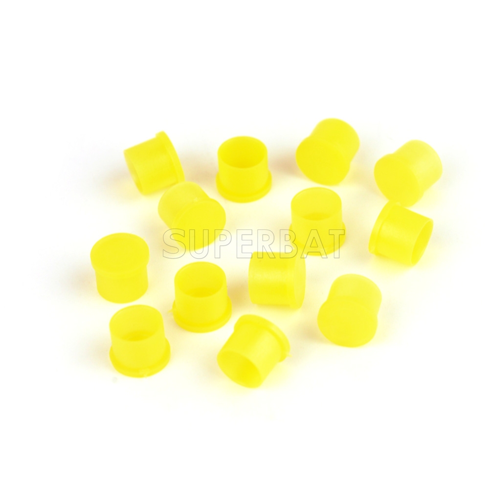 200PCS 6mm Plastic covers Dust cap Yellow for RF SMA female connector 