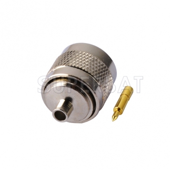 N Plug Male Straight Solder Connector for Semi-Rigid 0.141" RG402 Cable
