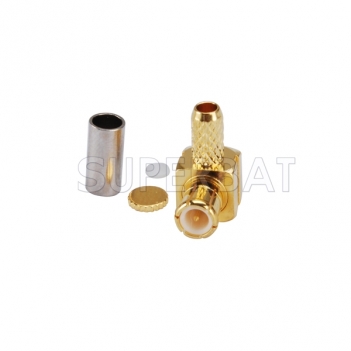 Right angle male crimp rf MCX connector for RG316 cable
