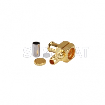 Right angle male crimp rf MCX connector for RG316 cable