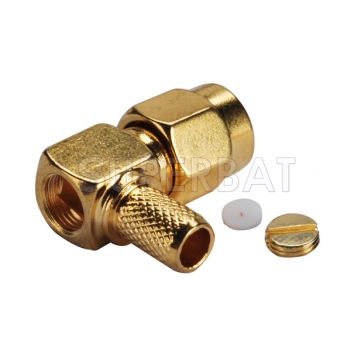 SMA Male Right Angle Gold Plated RF Connector for RG223 Cable