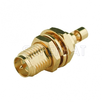 RP SMA Jack Male Straight Bulkhead Solder Connector for 1.37mm Cable
