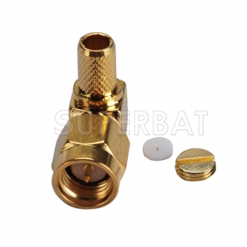 SMA Male Right Angle Gold Plated RF Connector for RG223 Cable