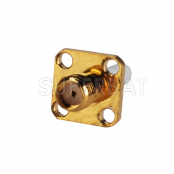 SMA Female 4 Holes Flange Panel Connector Straight with Long Insulator