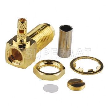 RF Coaxial Connector 90 degree SMA Female Right Angle Cable Mount Crimp Connector for RG174 RG316