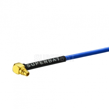 Custom RF Cable Assembly MMCX Plug Right Angle Tinned Copper Braid Conductor Using RG405 .086" Coax Cable