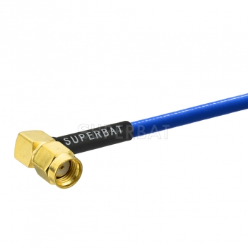 Custom RF Cable Assembly RP SMA Plug Right Angle pigtail cable Using Semi-Flexible Coax Cable RG402 .141"