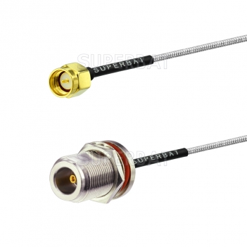 SMA male Plug to N female O-ring mount Jack Tinned Copper Braid Outer Conductor RF Coaxial Coax pigtail Cable