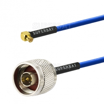 High Quality RG402 Semi Flexible Blue Cable with N male to MCX Right Angle Male Connector for Terminal