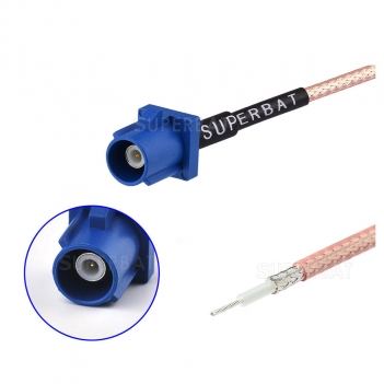 Wholesale Car Radio blue Fakra male to SMB Male Tuner Adapter Cable Custom RF Cable Assembly