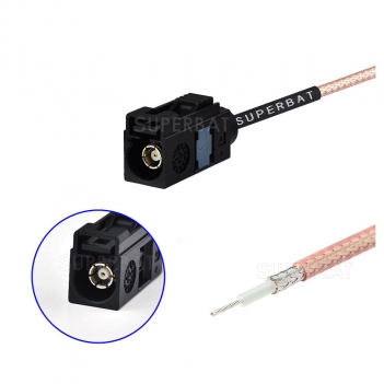 Custom RF Cable Assembly with FAKRA A Black jack connector cable assembly
