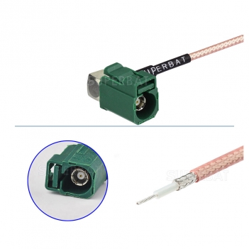 Custom RF Cable Assembly FAKRA E right angle pigtail cable Using RG316 for RG cable GSM antenna