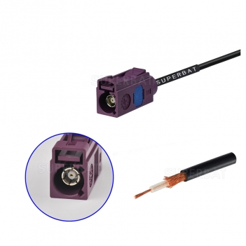 Automotive straight jack (purple) fakra for RG174 custom cable assemblies