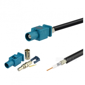 Antenna GPS FAKRA Z code connector male Straight to custom RF Cable Assembly LMR195 Cable