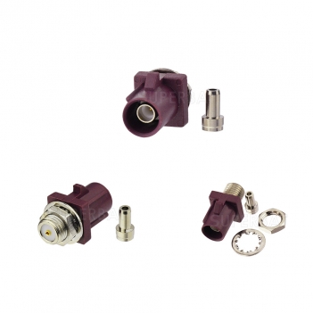Fakra male solder bulkhead Plug Violet connector for 1.13mm Cable